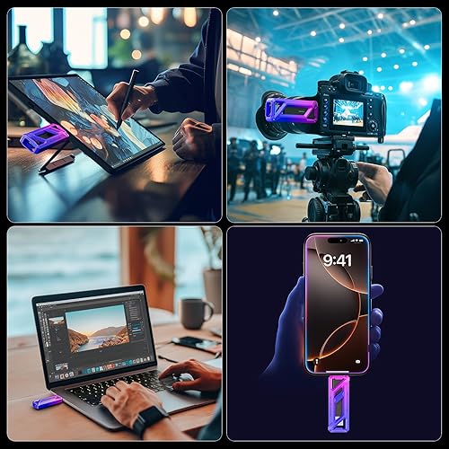 Miniatura 7 de fanxiang Unidad flash de 2 TB, hasta 2050 MBs USB 3.2 Gen2 × 2, con USB A + tipo C, unidad de memoria USB 2 en 1 para