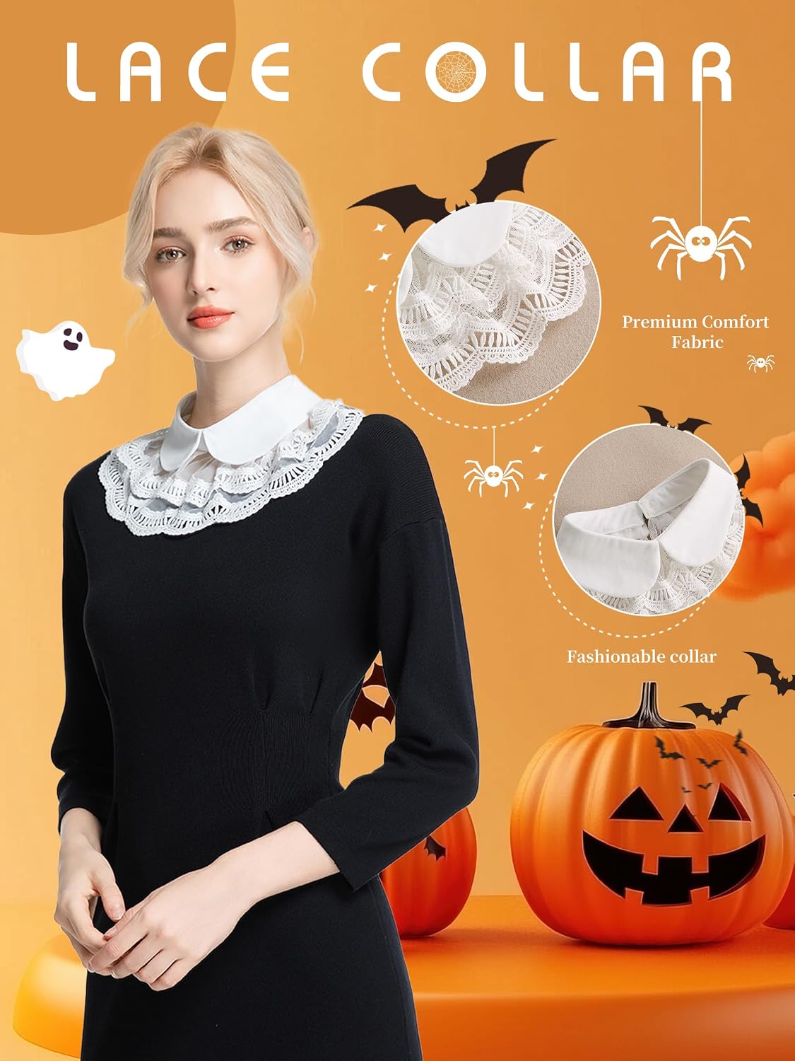 Lace Clown Collar Neck Ruffle Victorian Jester Collars