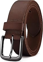 CHAOREN Men's Leather Belt, 38 mm Genuine Leather Belt Made of High-Quality Full Grain Buffalo Leather Belt, Perfect for Casual Looks and Jeans