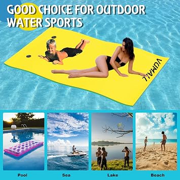 Lily Pad Floating Mat, Water Mat Floating Pad, Lily Pads Pools Beach, 3-Layer Tear-Resistant XPE Foam Floating Island for Kid Adults