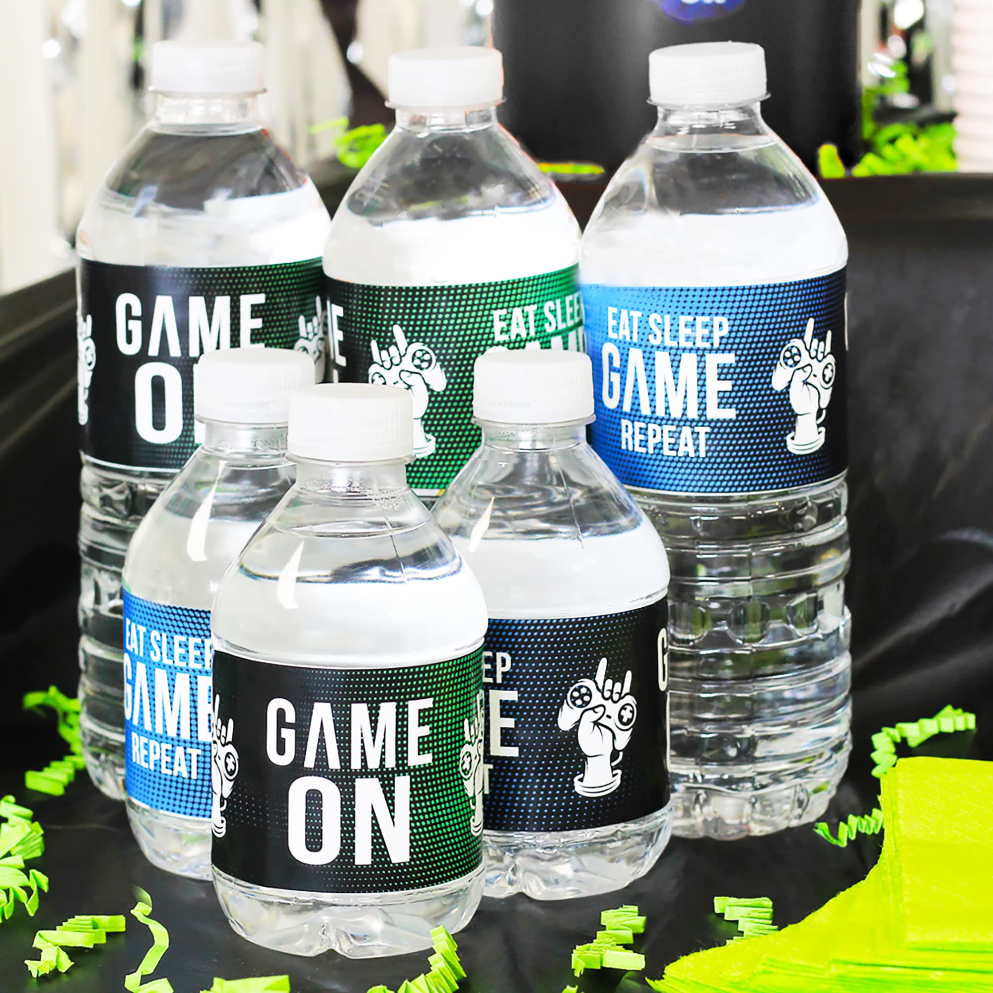 Amazon.com: DISTINCTIVS Video Game Birthday Water Bottle Labels - 24  Stickers : Toys & Games
