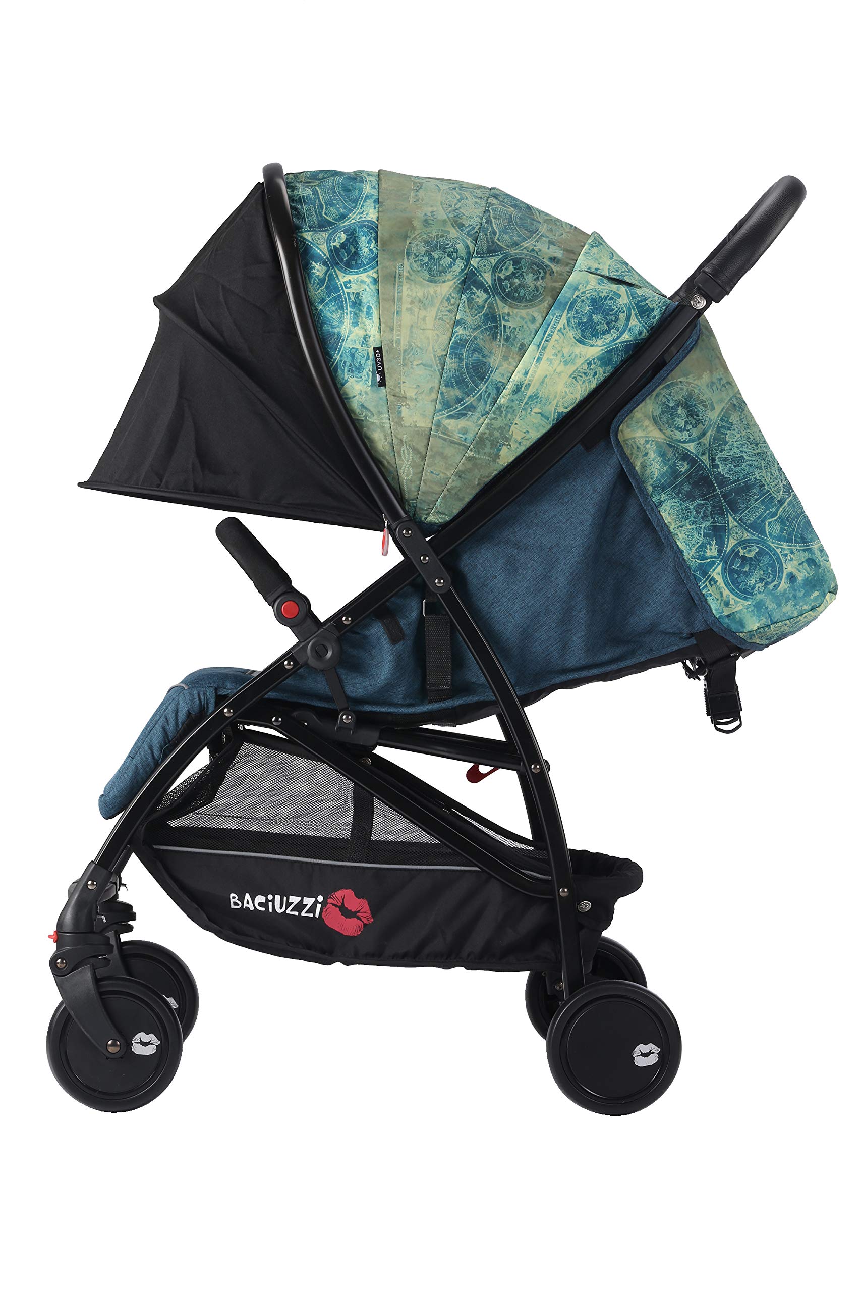 Baciuzzi, passeggino leggero, pieghevole, compatto con chiusura lampo semplice e pratica ad una mano, passeggino accessoriato, traspirante, BX Voiage Riva