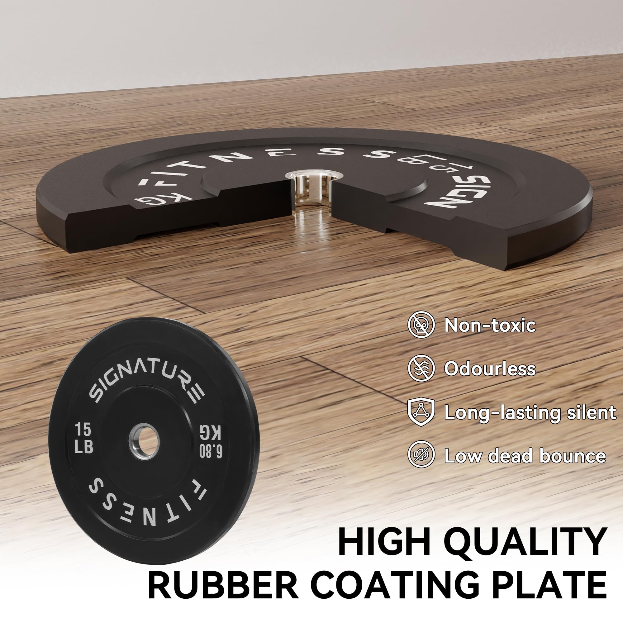 Lot De Disques De Poids Standard 45,4 Kg - Comprend 2x4,5 Kg, 2x6,8 Kg, 2x11,3 Kg + Barre 1,5 M - Diamètre Trou 2,5 Cm