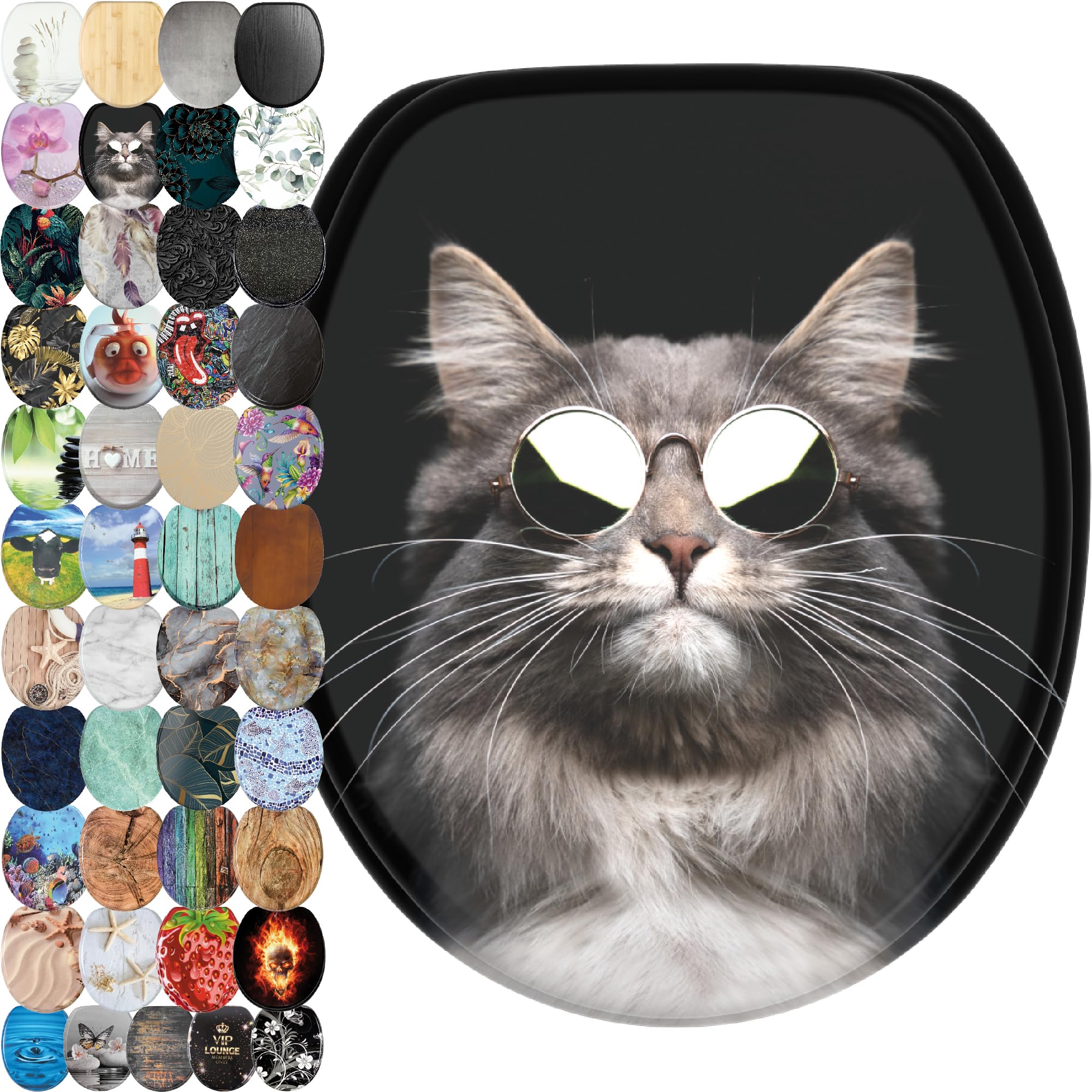 Sanilo Toilet Seat, Great Range of Colorful Toilet Seats, Stable Hinges, Easy to Mount (Cool Cat) — image 1