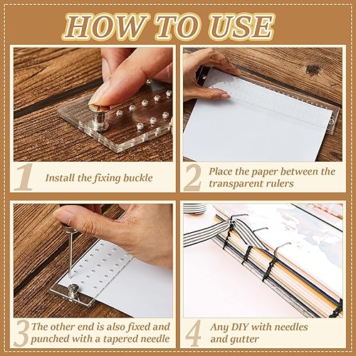 Miniatura 5 de Henoyso Juego de 6 piezas de encuadernación, suministros de encuadernación, herramientas de inicio de encuadernación de libros para manualidades y