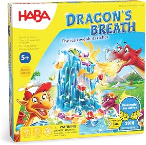 HABA Dragon's Breath Board Game - Award Winner, Games for 5 Year Olds + Board Games for Family Night, Collecting Games for Kids | melting ice tower supports strategy thinking turn taking and fun play for kids aged 5 plus engaging durable set