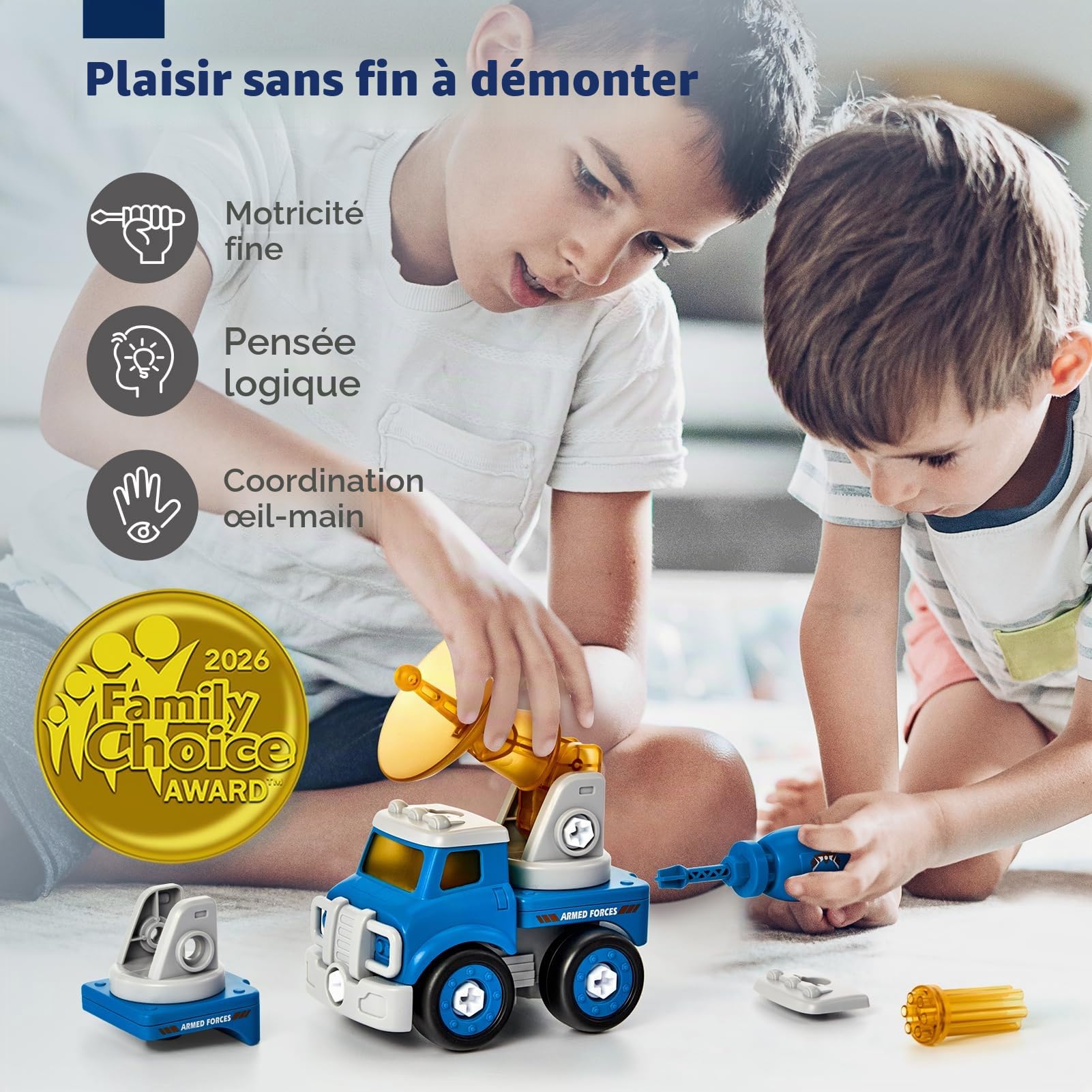 hahaland Jouets Enfant 5-8 Ans, 5 en 1 STEM Kit de Véhicules de Chantier