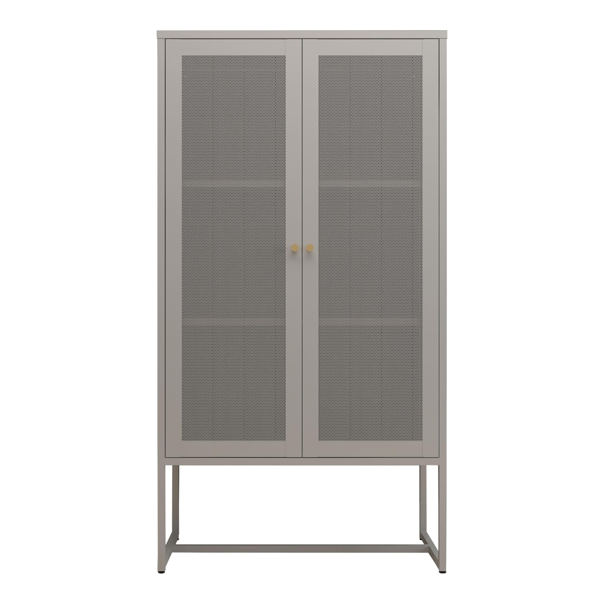 [en.casa] Aktenschrank Sund Metallschrank mit 2 Türen Büroschrank 150 x 80 x 40 cm Mehrzweckschrank Stahl Grau