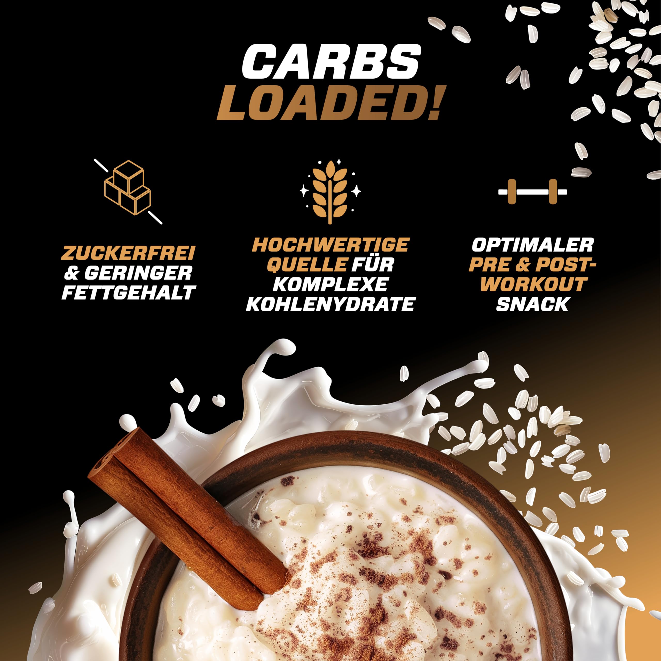 Veganer Instant Reispudding 3 kg - Rice Pudding Neutral - Hochwertige Energiequelle 100% Reis - Komplexe Kohlenhydraten