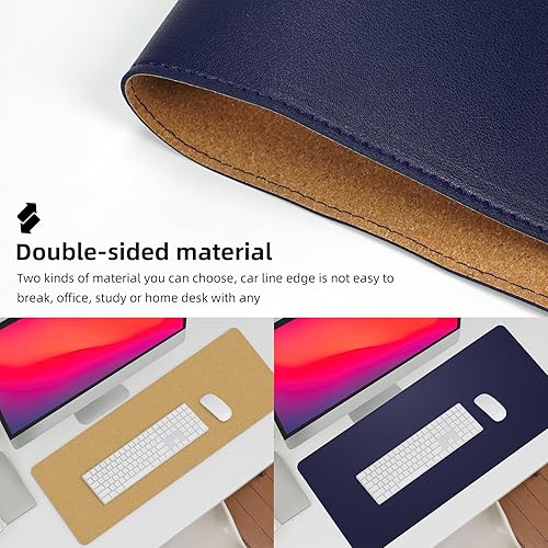 Miniatura 4 de Protector de escritorio de cuero, tapete de escritorio grande con corcho natural y piel sintética, alfombrilla para mouse, alfombrilla de escritorio