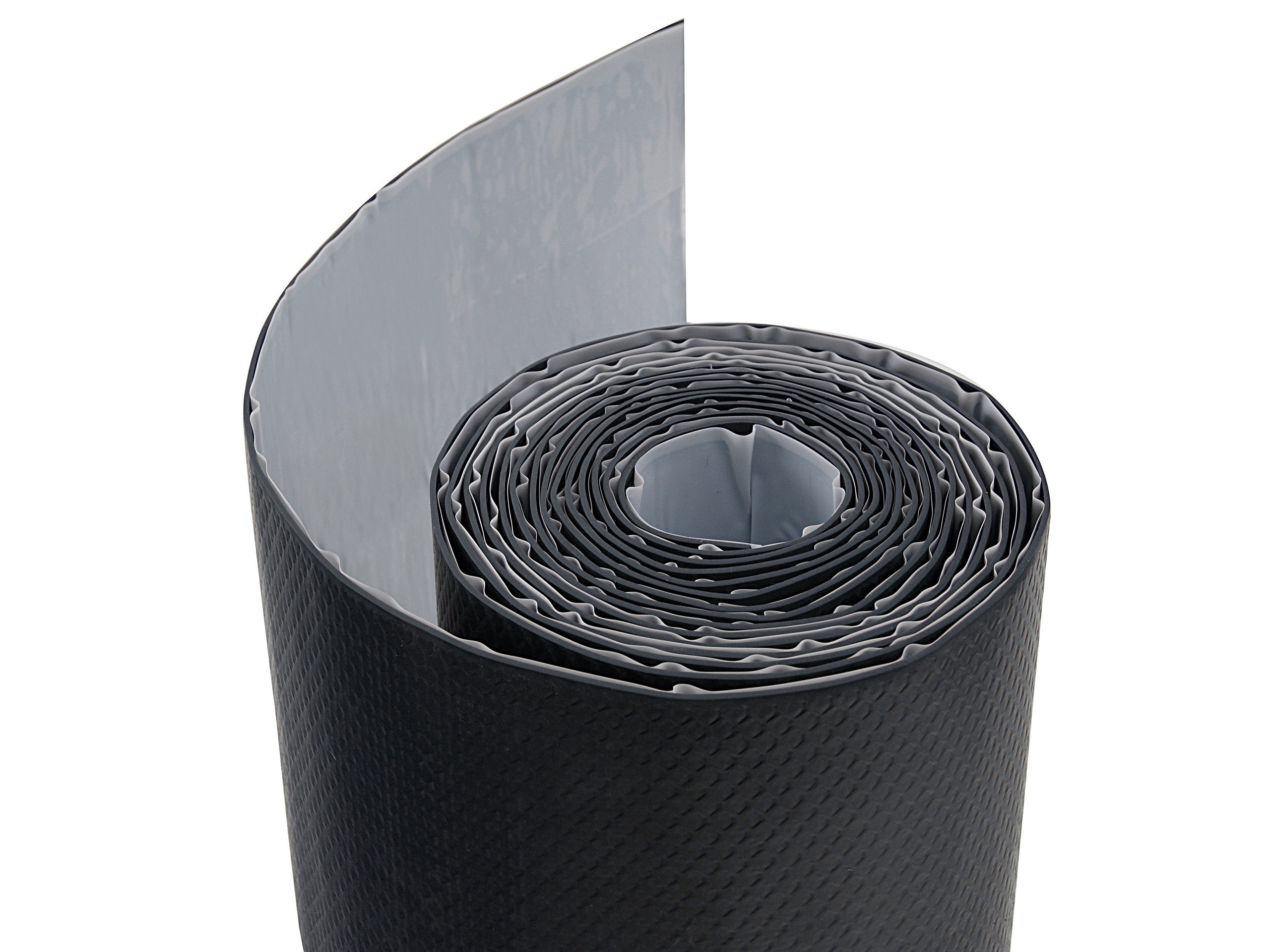 Parotec EPDM Wandanschlussband mit Aluminium Streckgitter (Schwarz) | Kaminanschlussband, armiertes EPDM, vollflächiger Butylkleber, UV-beständig, wetterfest