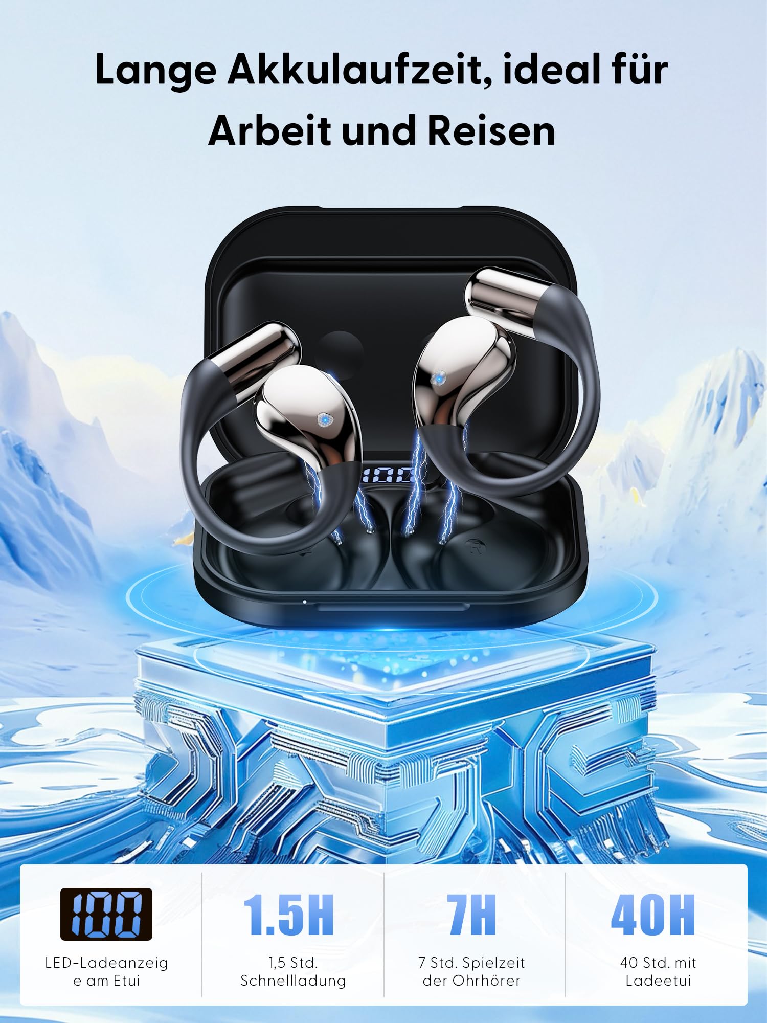 AI Kopfhörer Übersetzer Echtzeit übersetzungskopfhörer: 3-in-1 Sprachübersetzer mit 164 Sprachen - 40H Bluetooth 6.0 Translator Earbuds mit App - 7 Übersetzungsmodi headset für Lernen Reisen Business