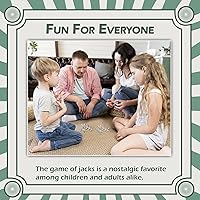 Vista 5 de Home-X Jacks Game - Juego de Jax de la vieja escuela con pelota de goma roja - Juego de gatos con pelota clásica, divertido juego de regalo de gatos