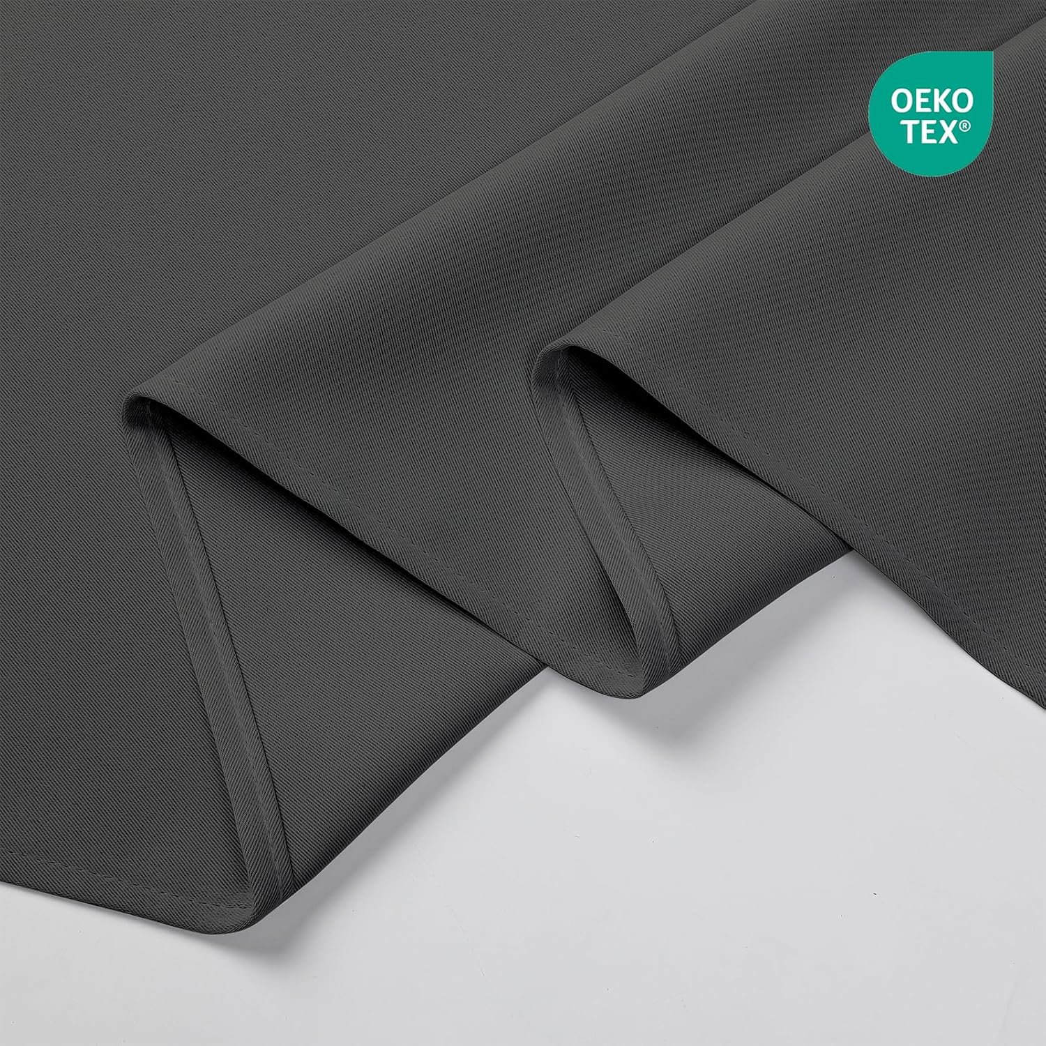 CUCRAF Blackout Curtains 84 inches Long 2 Panels Set for Bedroom, Dark Grey Rod Pocket Room Darkening Curtain for Living Room, Thermal Insulated Window Drapes (W 52 x L 84 Inch)