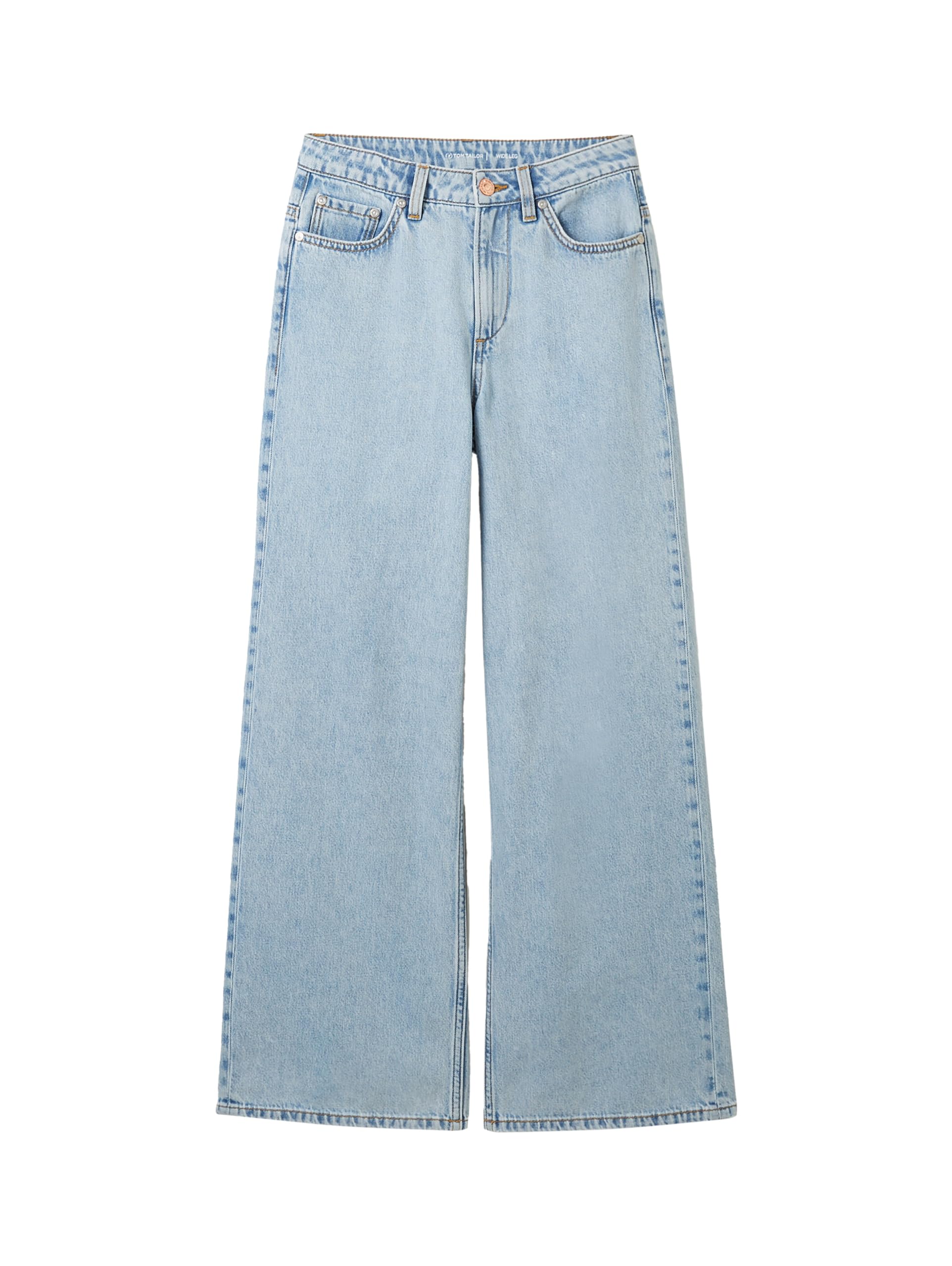 Tom Tailor Mädchen Kinder Wide Leg Fit Jeans,10112 - Clean Light Stone Blue Denim, 128