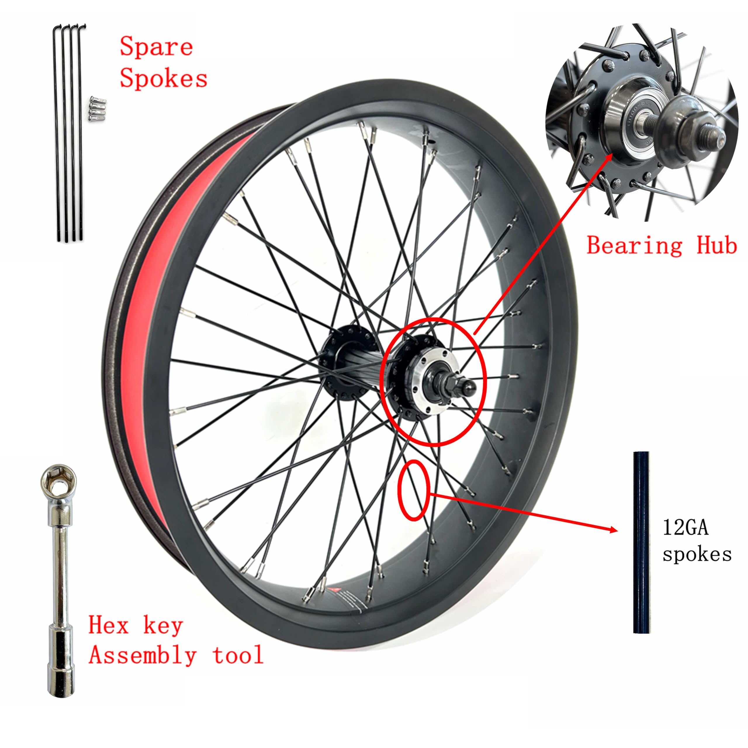 自転車のホイールリム 20 x 4.0 Amazon.com : SZWEDI 20x4.0 Front Fat Bike Wheel Bolt On Snow