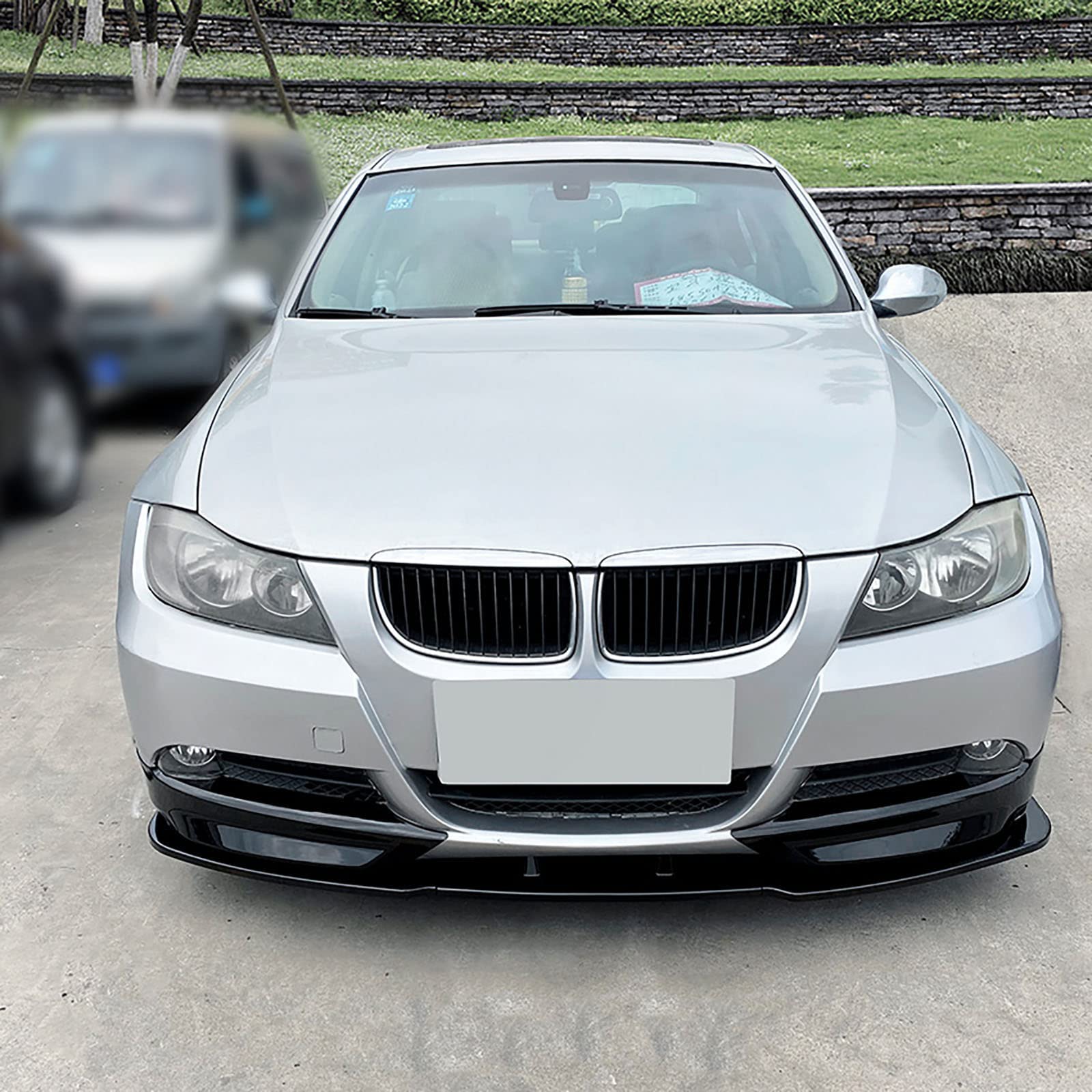 ONURTH Lèvre de Pare-Chocs de Spoiler Avant pour BMW 3 Series E90 E91 320i 325i 2005-2008, Accessoires de Garniture extérieure du kit de Corps de Lame de séparateur inférieur,Glossy Black