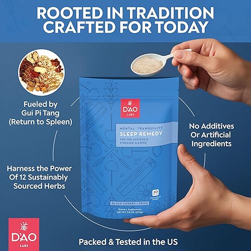 Miniatura 6 de D'AO Labs Tranquilidad Mental – Sin Hábito – Suplemento de calma mental – Relajación del estrés y tranquilidad en polvo – GUI Pi Tang tradicional de