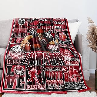 LCXAPPE Red Football Blanket, City Sports Gifts for Team Fans, Football Stuff for Sports Lovers Bedroom Decor Sofa Couch Bed 80" x 60"