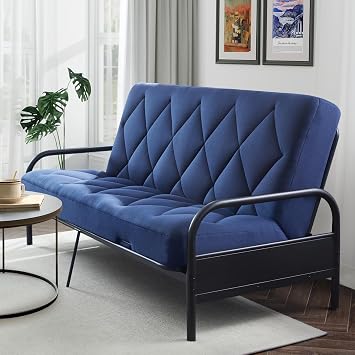 Jamdok 6" Full Size Pillow Top Futon Mattress ReplacementFrame Not Included, Gel Memory Foam, Removable Cover71X52X6 inches Blue