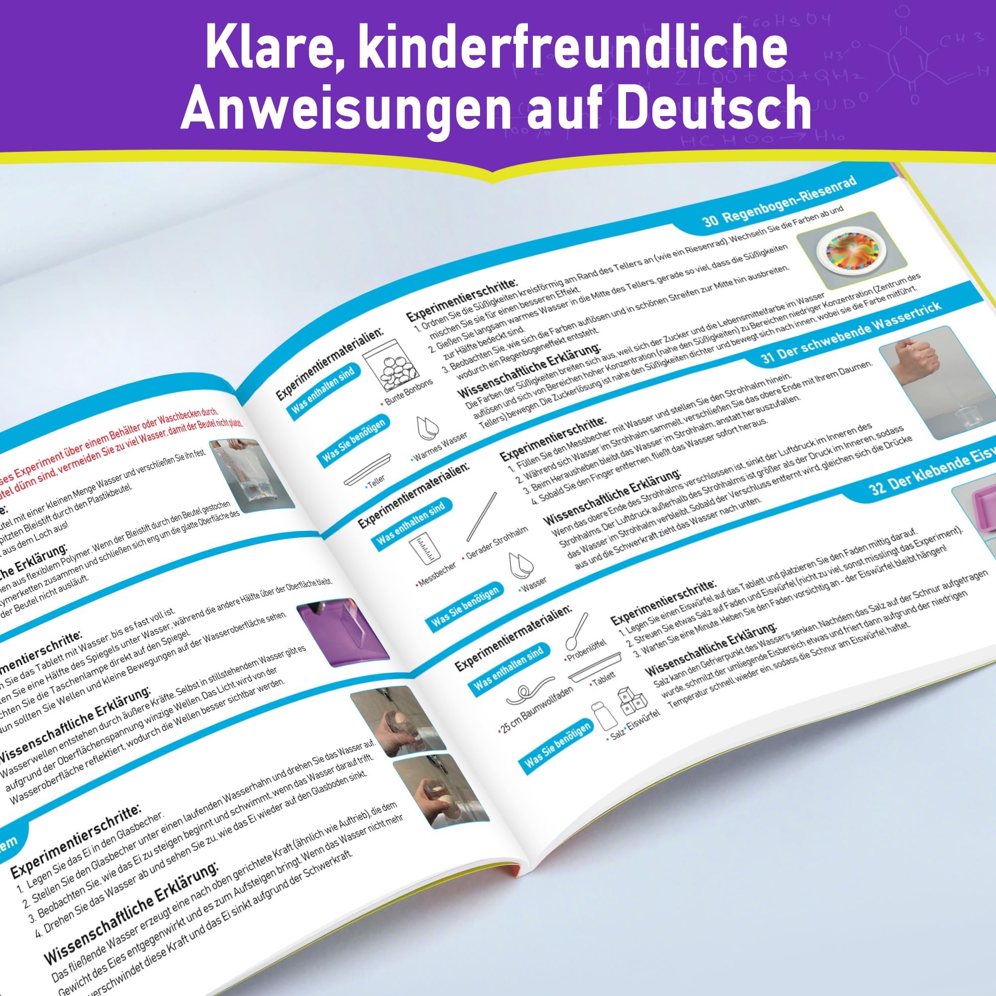 BenBen 155+ Experimente für Kinder ab 6 7 8 9 10, Wissenschaft Experimentierkasten für Kinder, STEM Spielzeug Geschenk für Jungen Mädchen