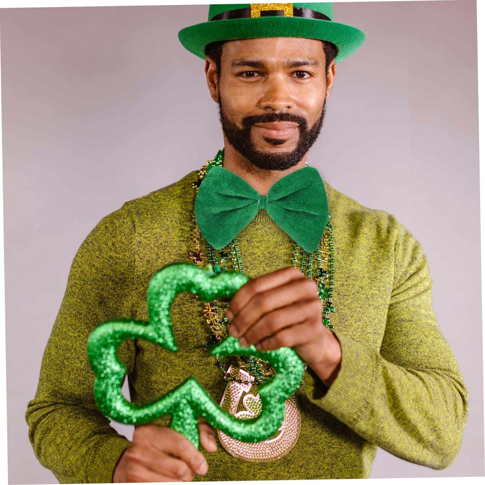 BESPORTBLE Corbata Verde Para Los Hombres Atar Tienes De Proba Para Menos Pajaritas Verdes Para Hombre Trébol Calle. Corbata De Lazo Del Día De Patricks Corbatas De Hombre Tela Green