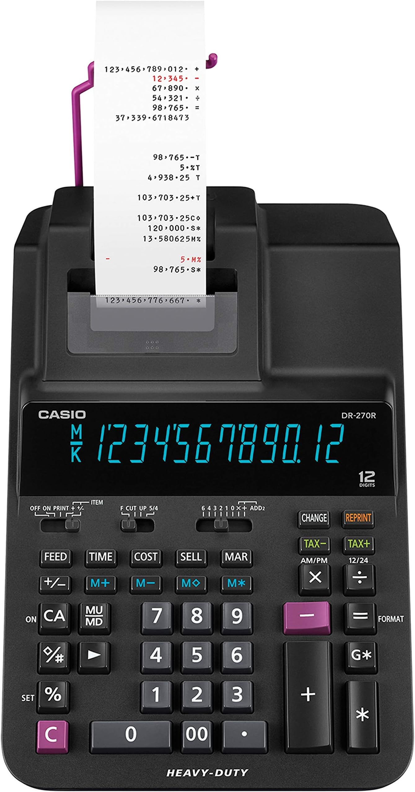 Casio DR-270R, Full-sized Heavy-Duty Desktop Printing Calculator (New version of The DR-270TM)