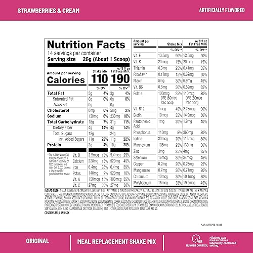 Miniatura 31 de SlimFast Polvo de reemplazo de comidas, vainilla francesa original, mezcla de batido para pérdida de peso, 0.35 onzas de proteína, 22 porciones