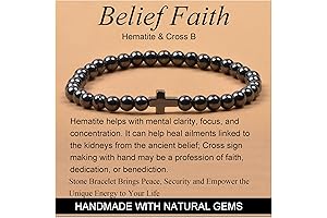 Hematite ‘Faith Belief’ Handmade Yoga Bracelet Mens