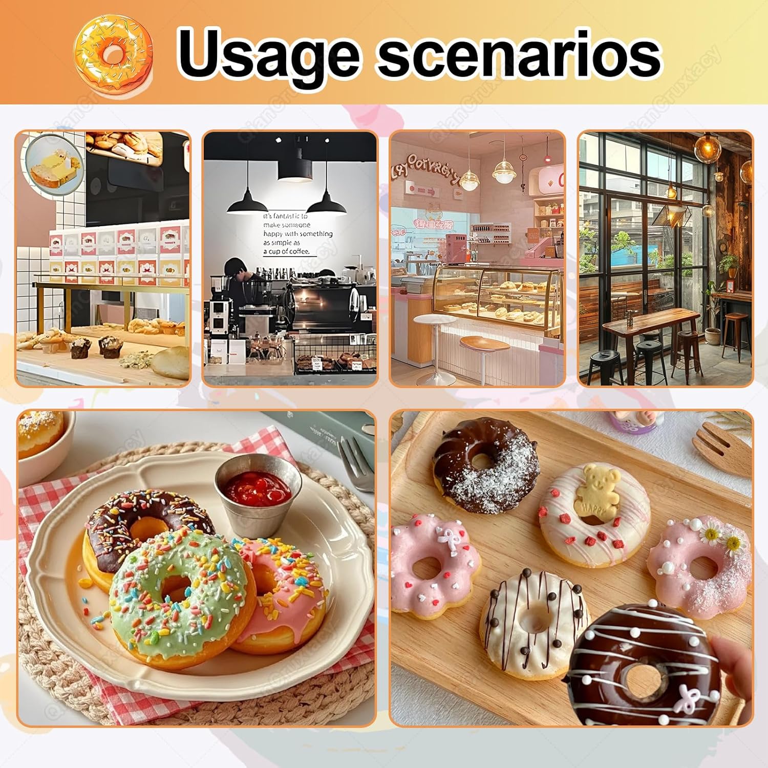 4-Row Automatic Mini Donut Maker,Commercial Donut Maker with Temperature Control, 5 Gears Thickness Control