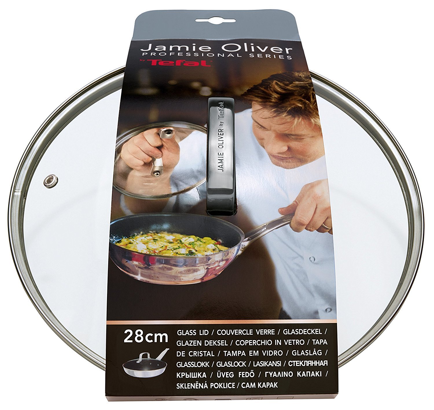 Couvercle En Verre Jamie Oliver 28cm - Pour Casseroles Induction - Anti-Débordement, Va Au Lave-Vaisselle