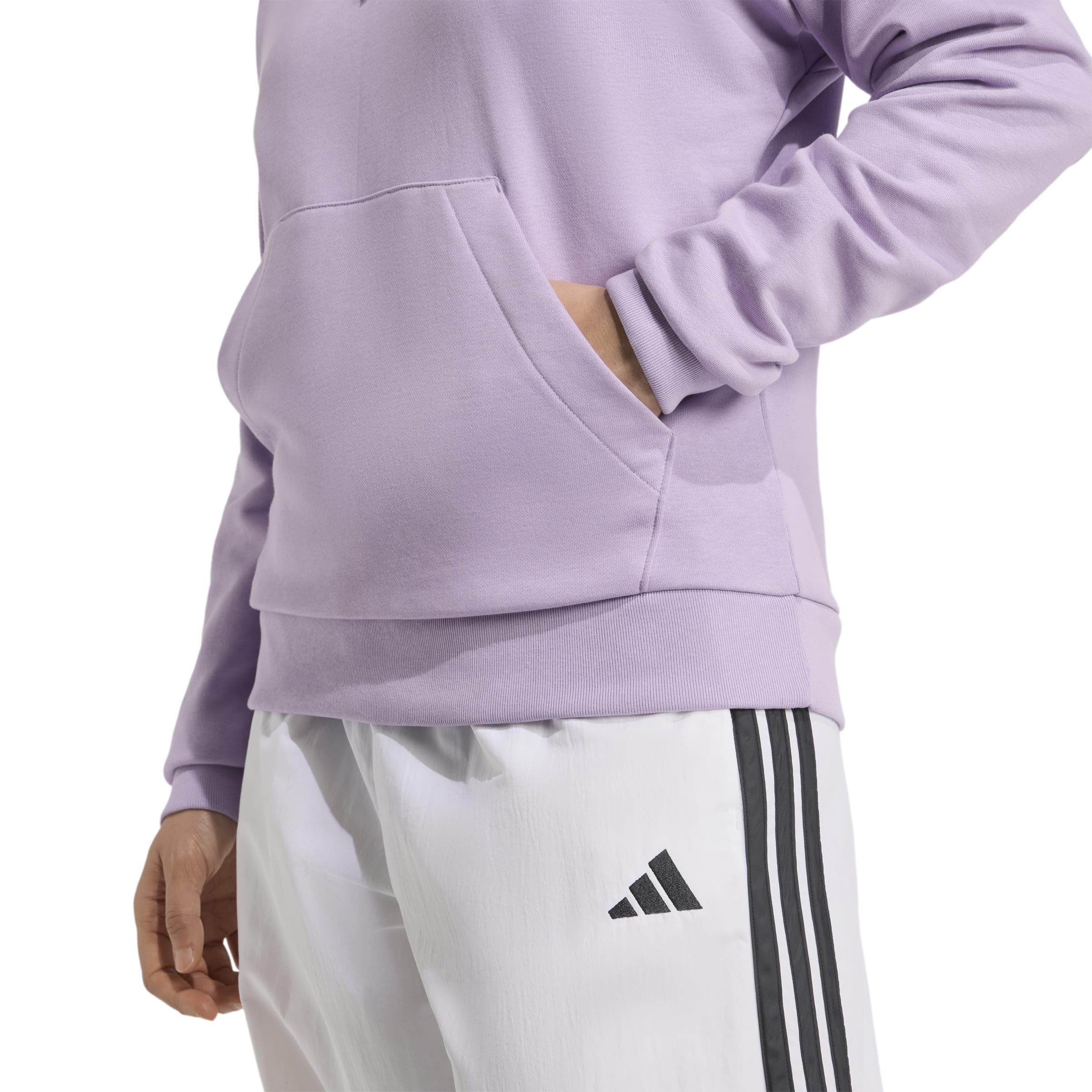 adidas Kobiety ESSENTIALS LINEAR FRENCH TERRY HOODIE, powder plum/white, S