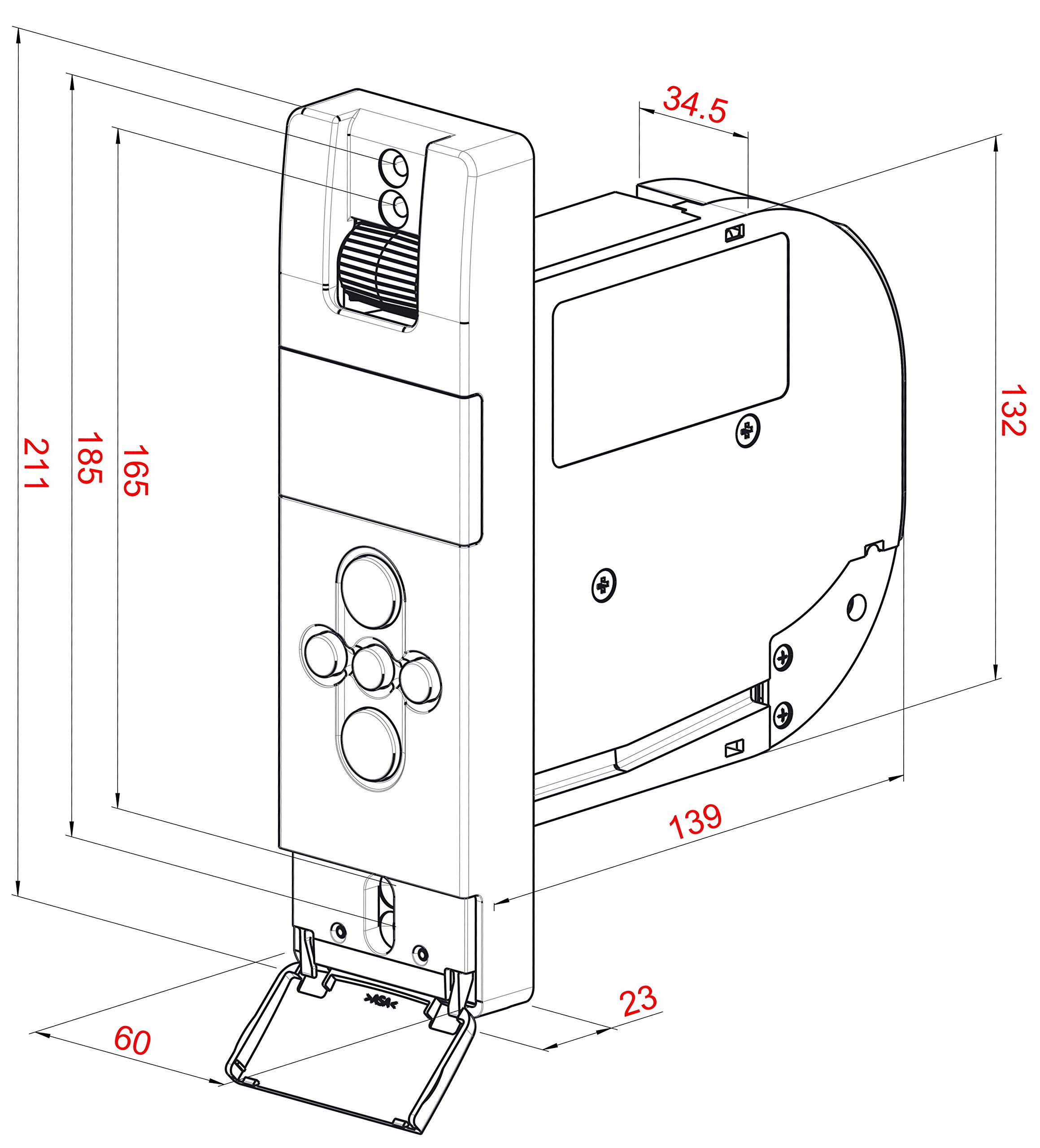 WIR elektronik, eWickler Comfort, eW820, Elektrischer Gurtwickler, Display, für 23mm Gurtband, Unterputz, Zugkraft bis 50kg & Sonnen- /Dämmerungssensor eSo371 1 m, weiß, 1 Meter