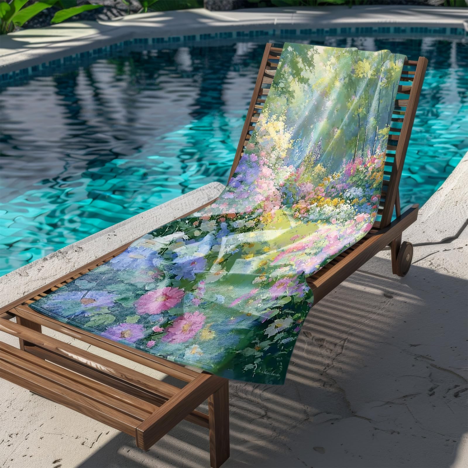 Telo Mare Microfibra 210x230 Fiore Blu Rosa Telo Spiaggia Grande Antisabbia,XXL Asciugamano Mare, Asciugatura Rapida, Stuoia Spiaggia Leggero E Portatile