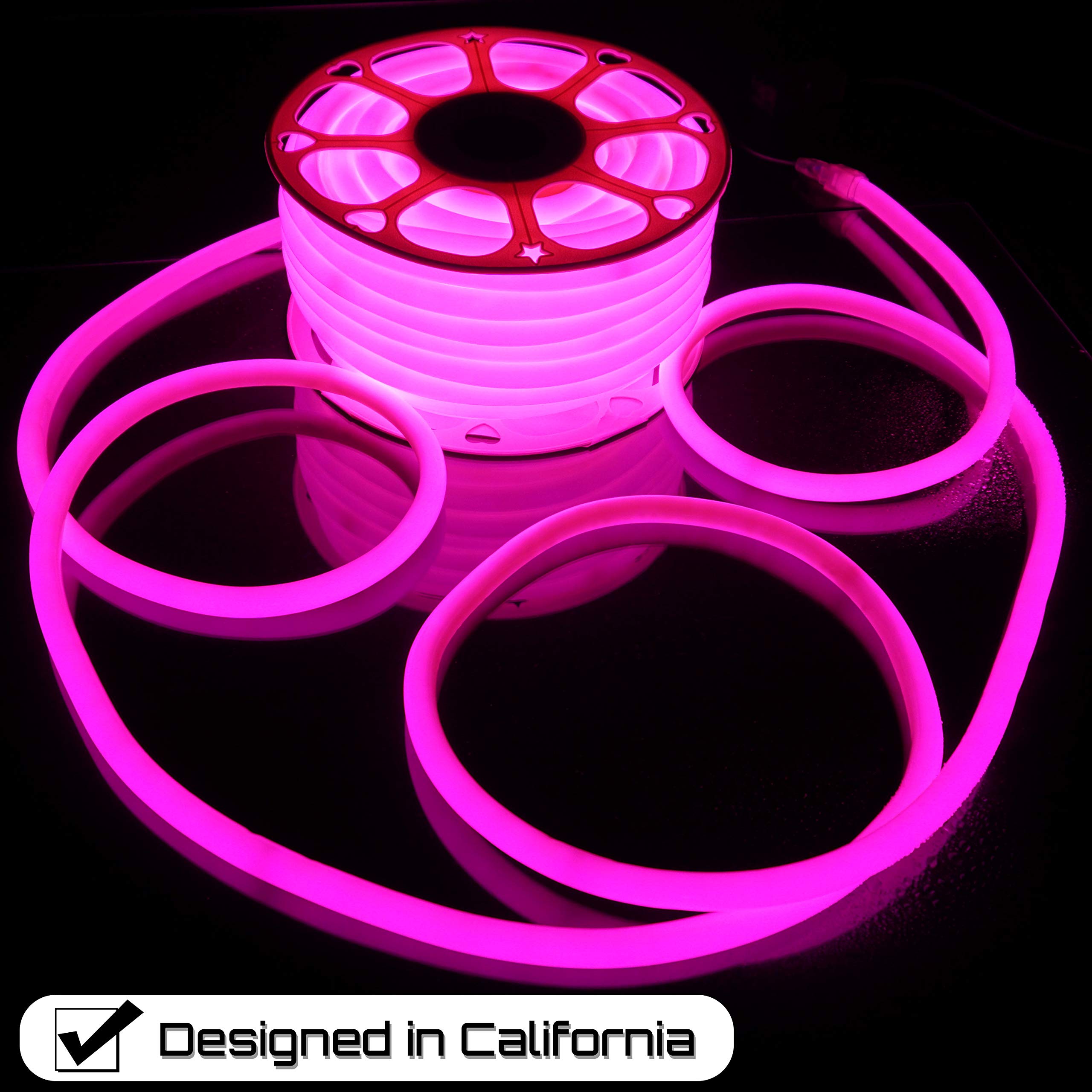 Russell Decor LED Neon Rope Lights Flexible Waterproof SMD Tube Lights (Pink, 100 FT)
