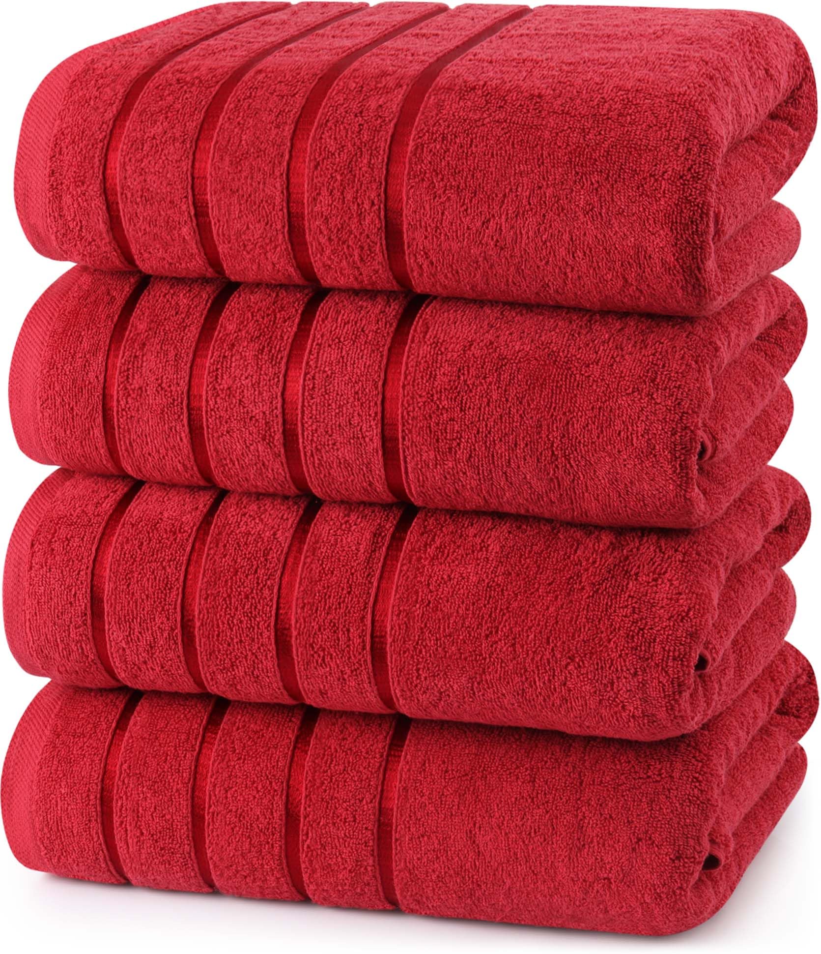 Utopia Towels Set di 4 asciugamani da bagno oversize in viscosa di alta qualità, in cotone filato ad anello (68 x 137 cm), altamente assorbenti, ad asciugatura rapida, per bagno, spa, hotel e palestra