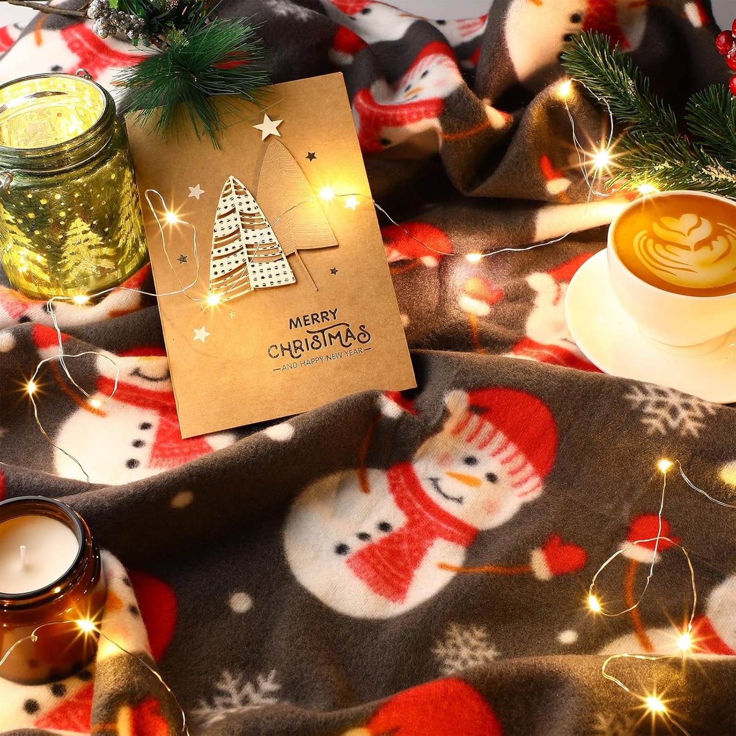 Preboun 12 Pcs 50 x 60 Inch Christmas Snowman Throw Blanket Fleece Printed Warm Holiday Throw Blanket Bulk for Couch Bedroom Bed Sofa Office Winter Travel Wedding Decorations Gifts - Image 2