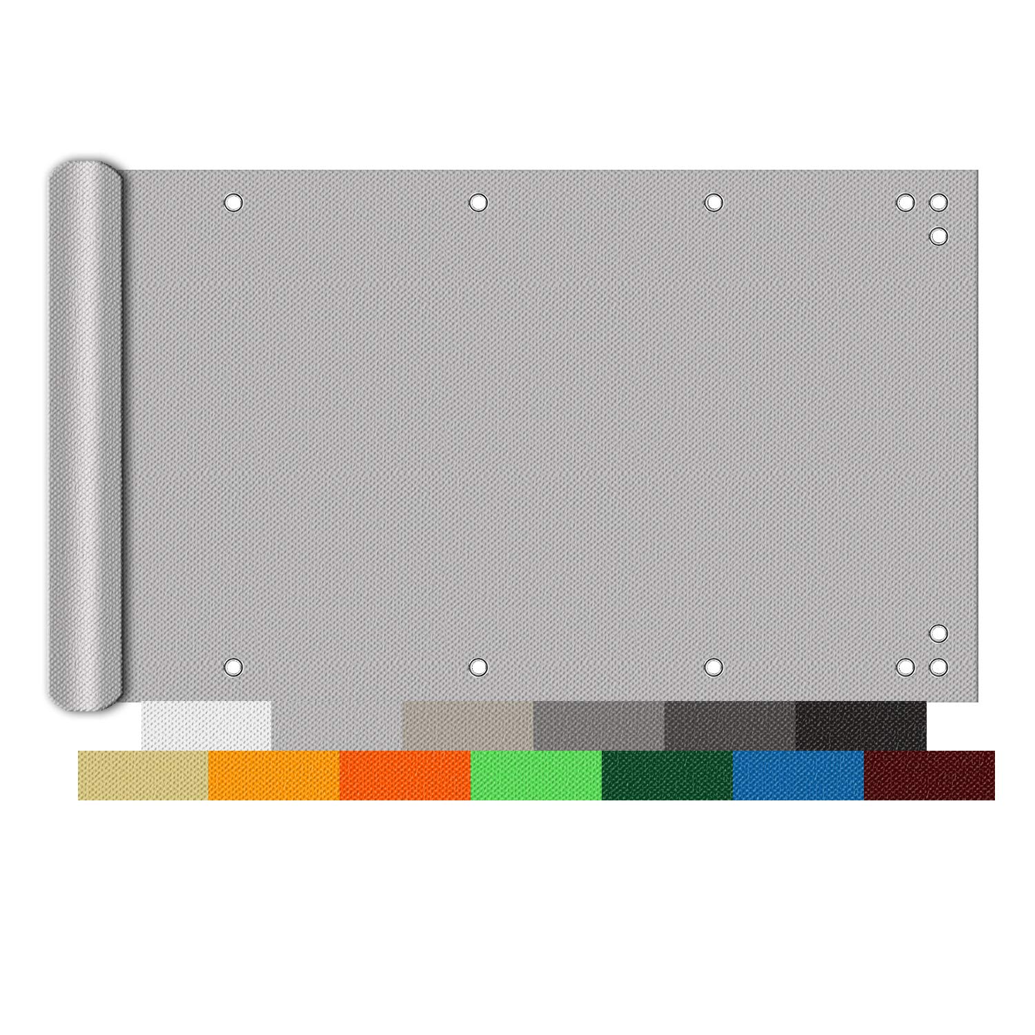 Frangivista Balcone 75x800cm, Copri Ringhiera Balcone, Una varietà di Colori e Dimensioni Telo Frangivista Balcone per Recinzione di Giardino - Bianco Grigio