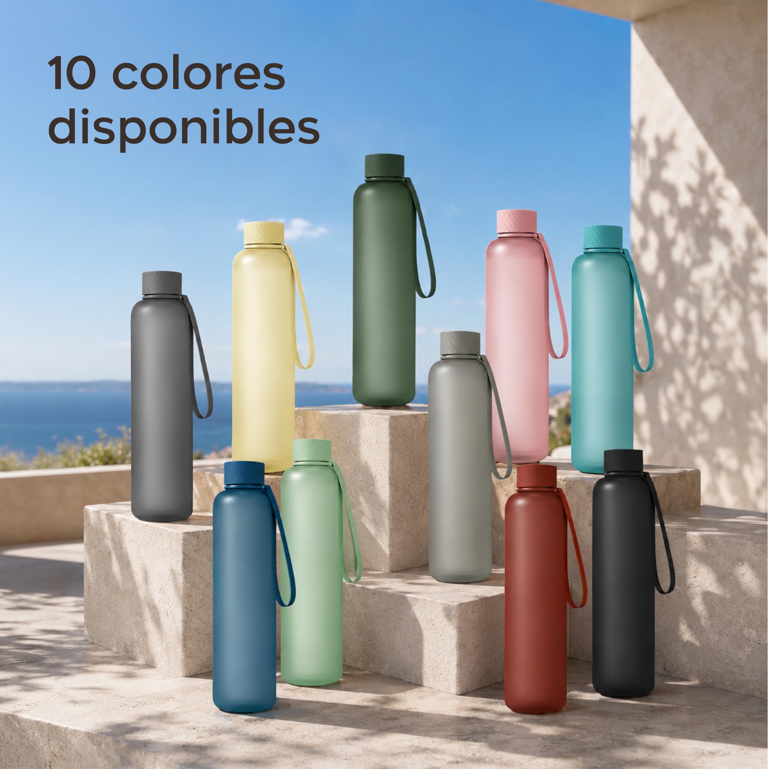 Twinzee Botella Agua 1,5 litro - Sin BPA & Antigoteo, Botella de Agua Deportiva, Oficina, Colegio, Gym, Cantimplora - Tritan Water Bottle, Azul Oscuro