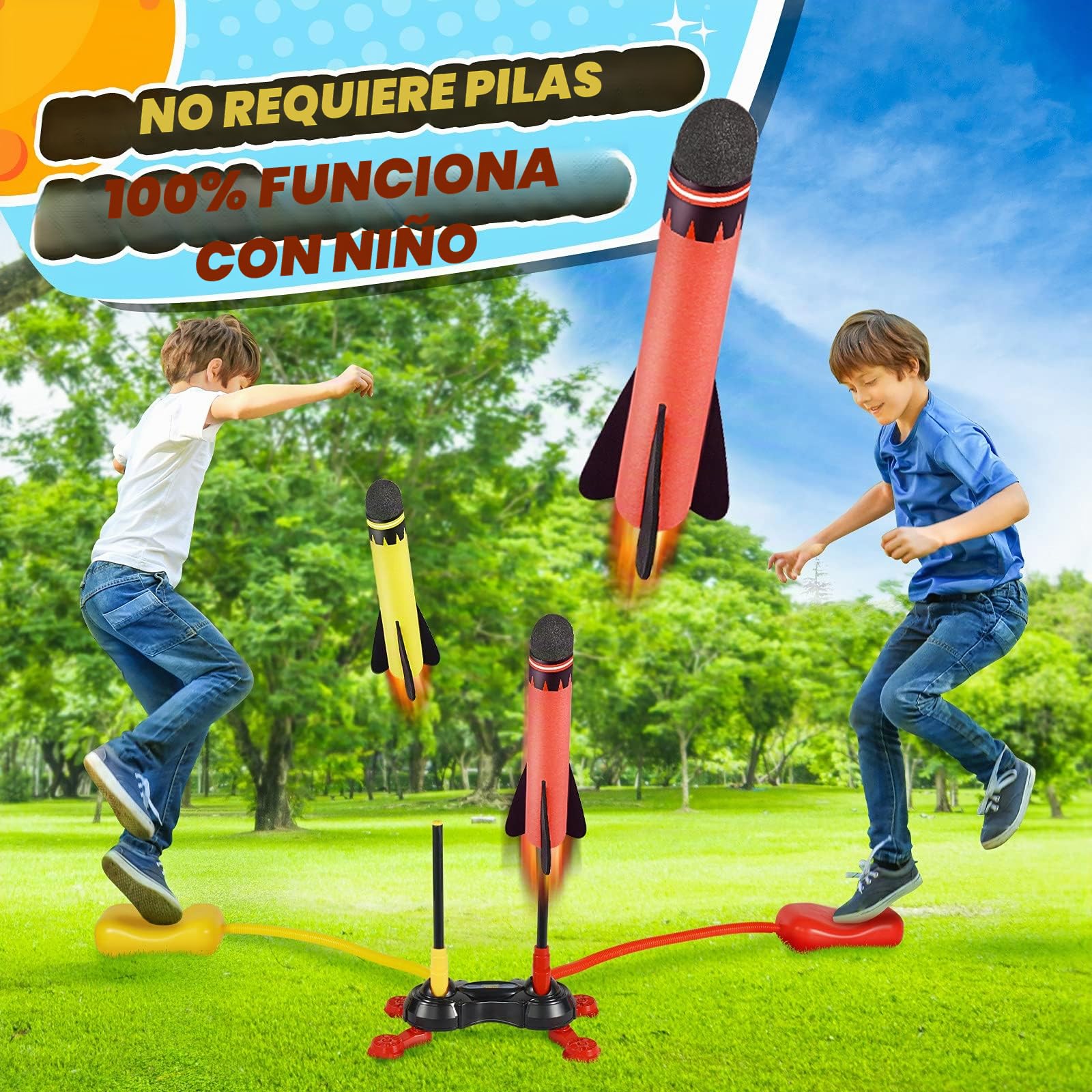 Anginne Nueva versión Cohete Juguete, Juguete al Aire Libre para Niños - Regalo Cumpleaños Infantil