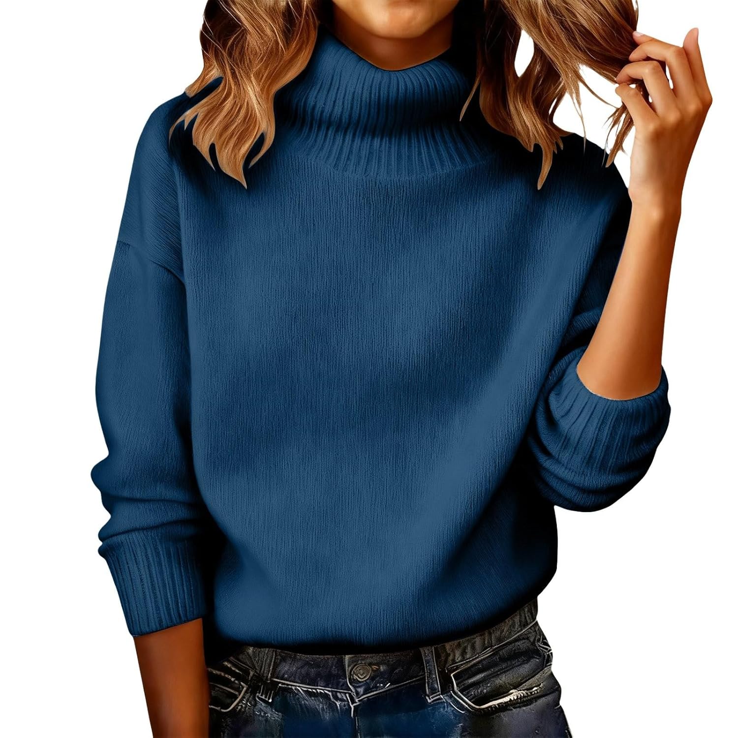 Cashmere Sweaters for Women Long Sleeve Cozy Kintted Mock Neck Comfy Sweater Ladies Pullover Clothes Trendy 2026