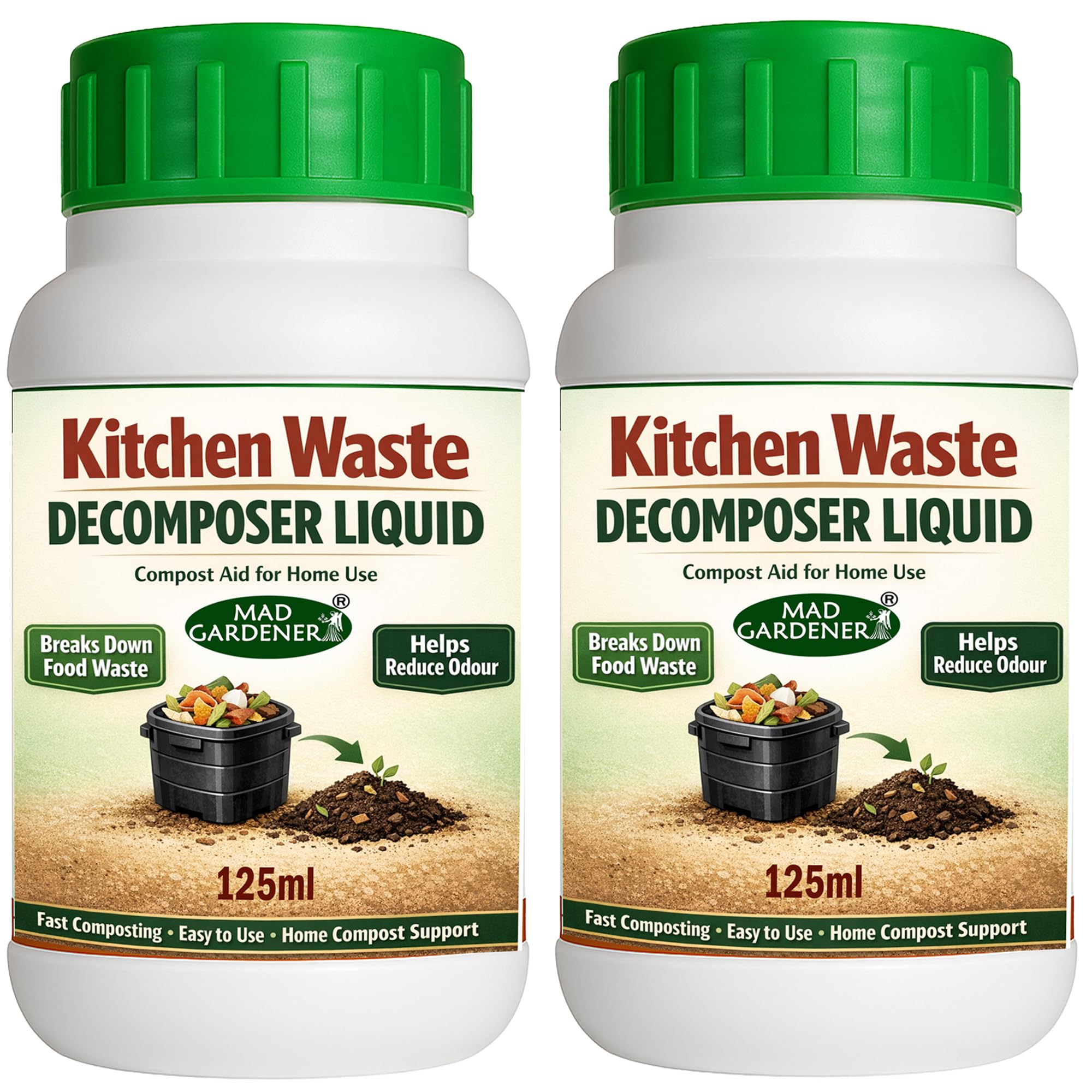 Kitchen Waste Decomposer Liquid 250ml (125ml Pack of 2) for Home Composting, Easy Dilute & Spray Use, Suitable for Bucket and Bin Setup-image-44