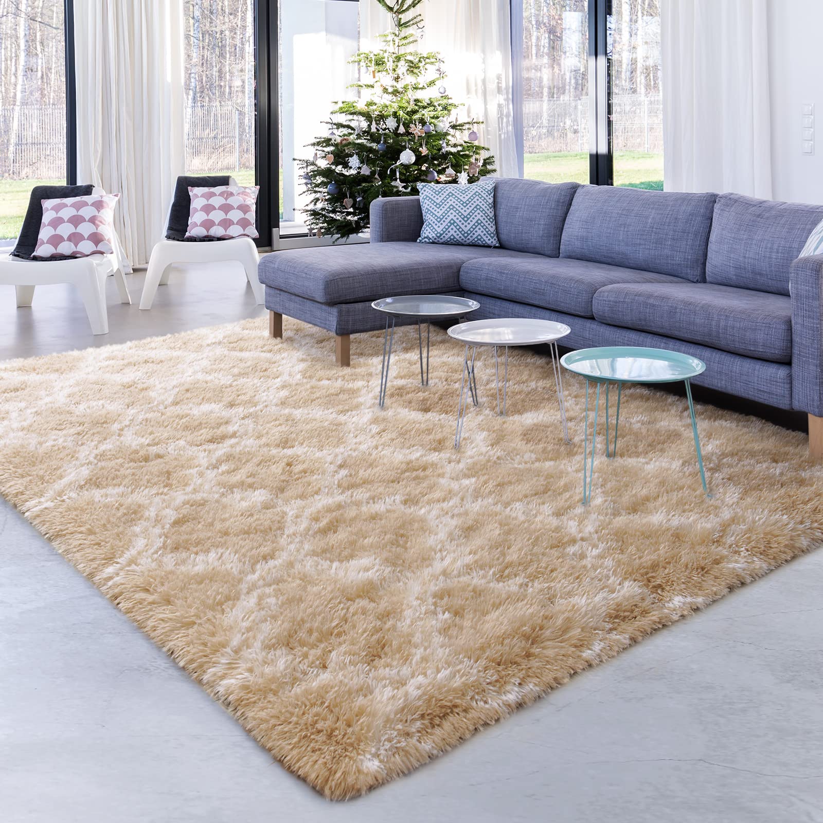 Unirea 5x8 Feet Luxury Shag Area Rug Modern Indoor Plush Fluffy Rugs