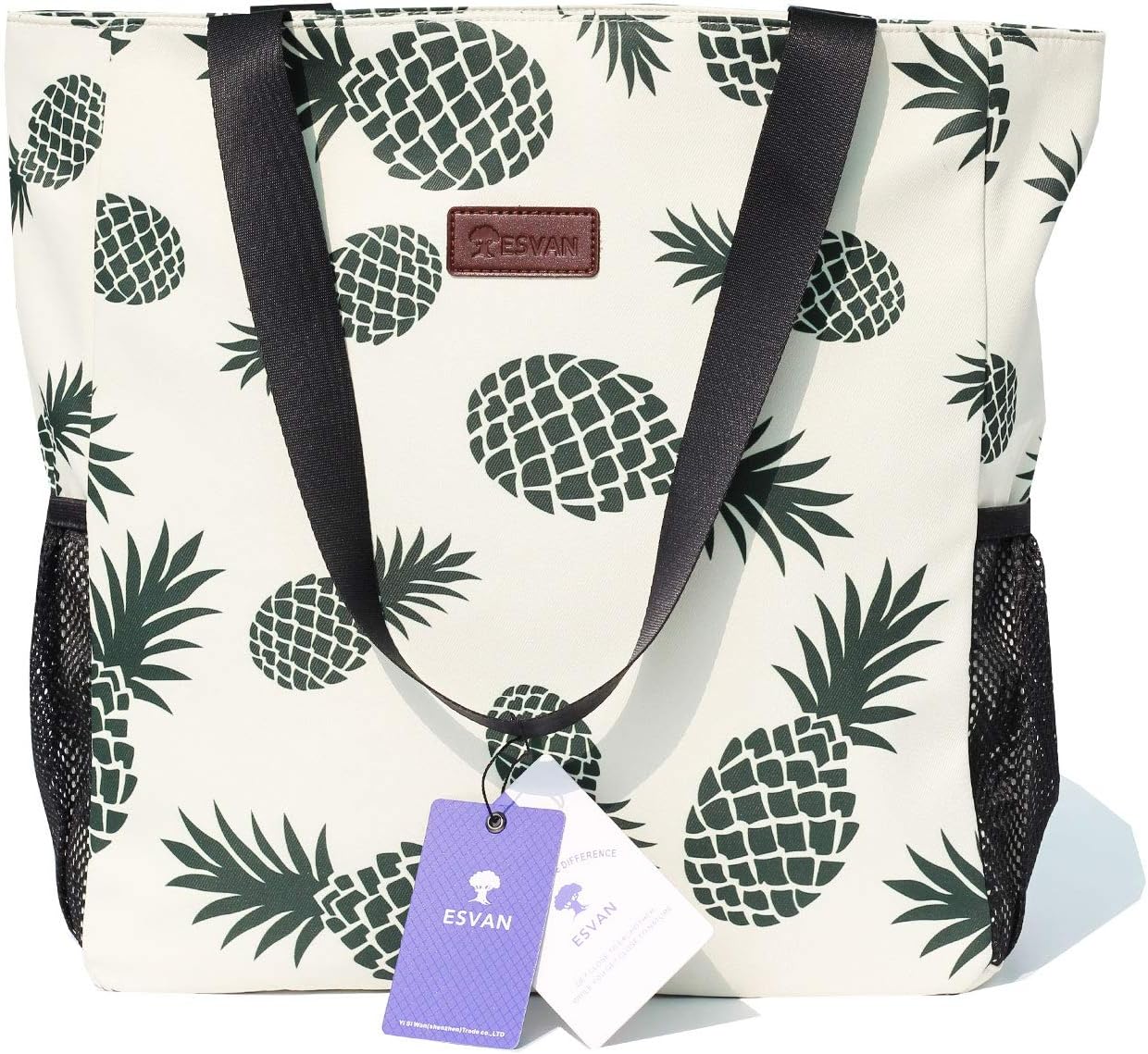 Original Floral Water Resistant Large Tote Bag Shoulder Bag for Gym Beach Travel Daily Bags Upgraded - Image 4