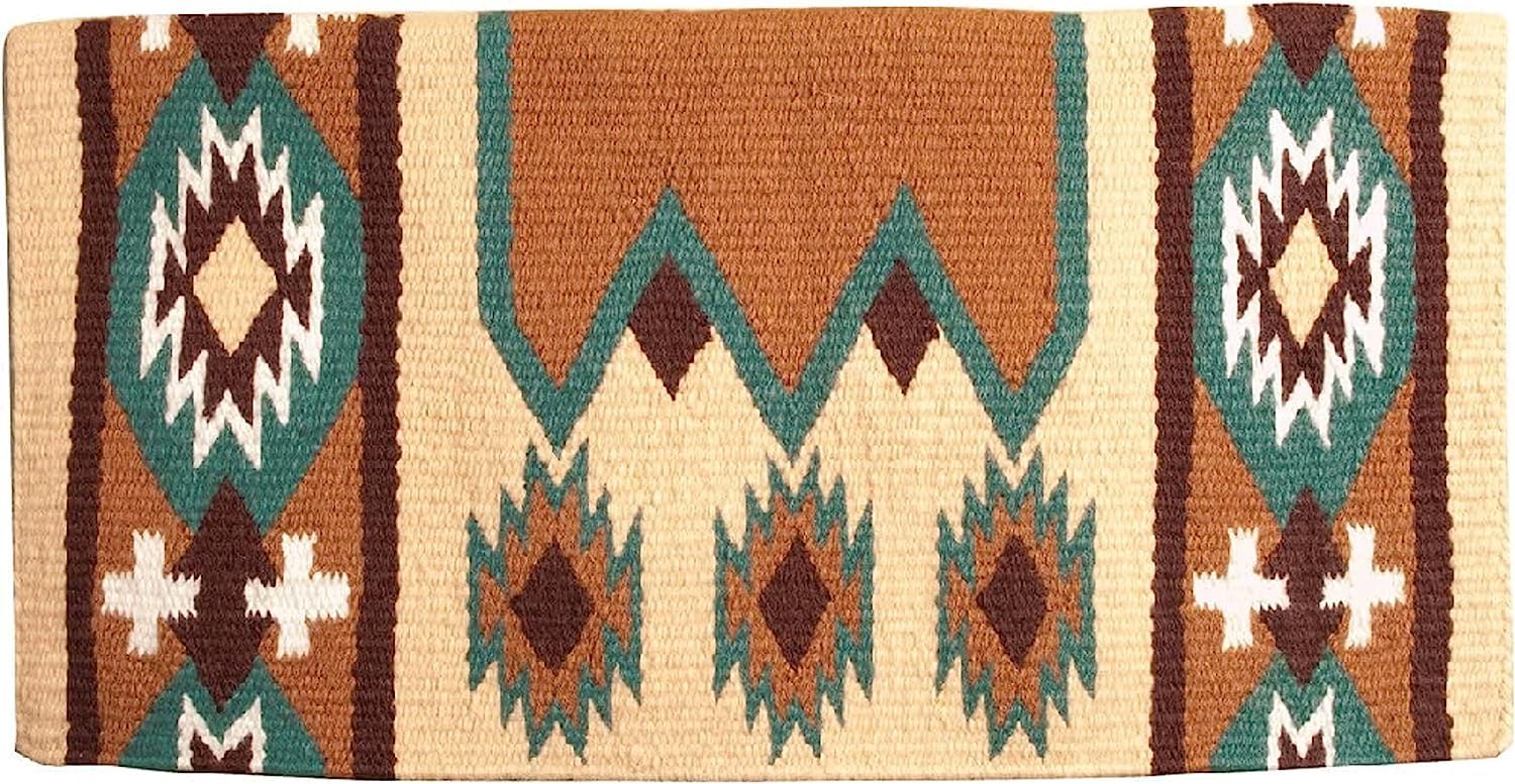 Sottosella Western Ranch/Coperta da sella Western in lana della Nuova Zelanda per cavalli, con sensore Flex (disponibile personalizzazione) AZ-759 (34" x 33")