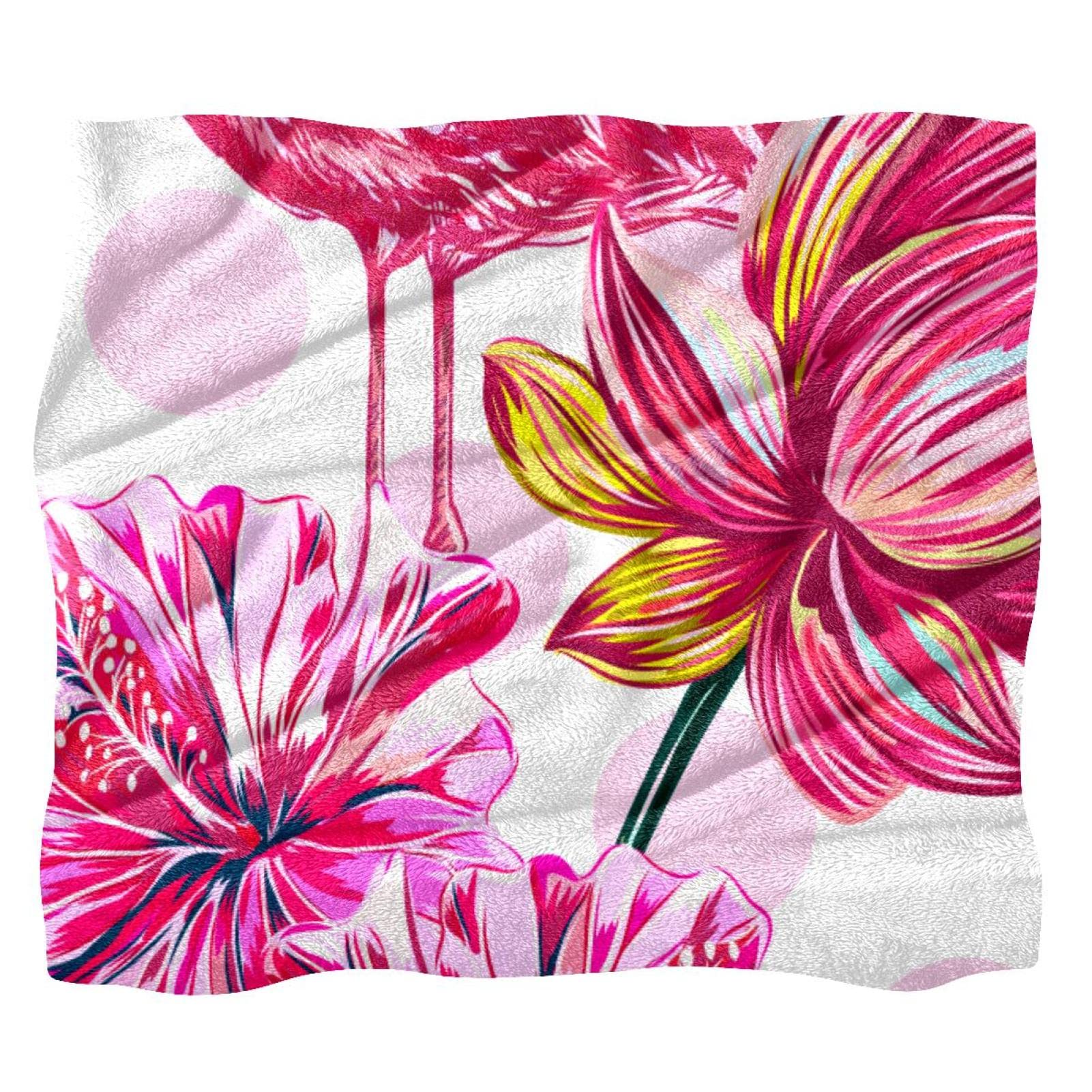 Couverture de lit pour chambre d'enfant motif flamant rose