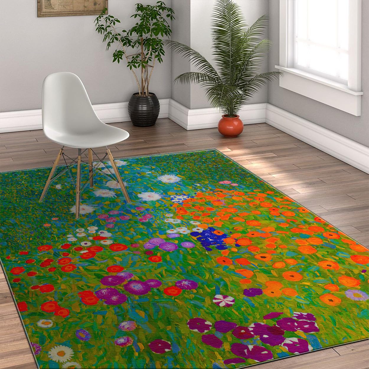 Tappeto 120x150 per corridoi giardino rustico di fiori cucine Tappetino antiscivolo superficie lavabile con retro in gomma morbido floreale opere d arte classiche stampato soggiorno da