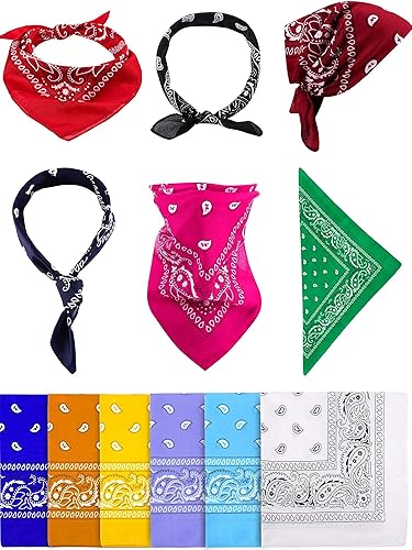 Miniatura 2 de Blulu Paquete de 12 bandanas unisex de cachemira a granel, bandanas de vaquero para la cabeza, bufanda, pulsera para hombres y mujeres, despedida de