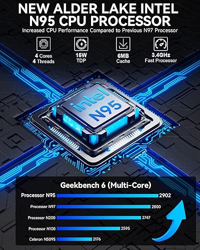 Miniatura 3 de GMKtec G3S Mini PC, 16 GB de RAM 512 GB M.2 SSD Intel N95 (Beats N100, 3.4 GHz) Mini computadora de escritorio con montaje VESA para oficina, hogar,