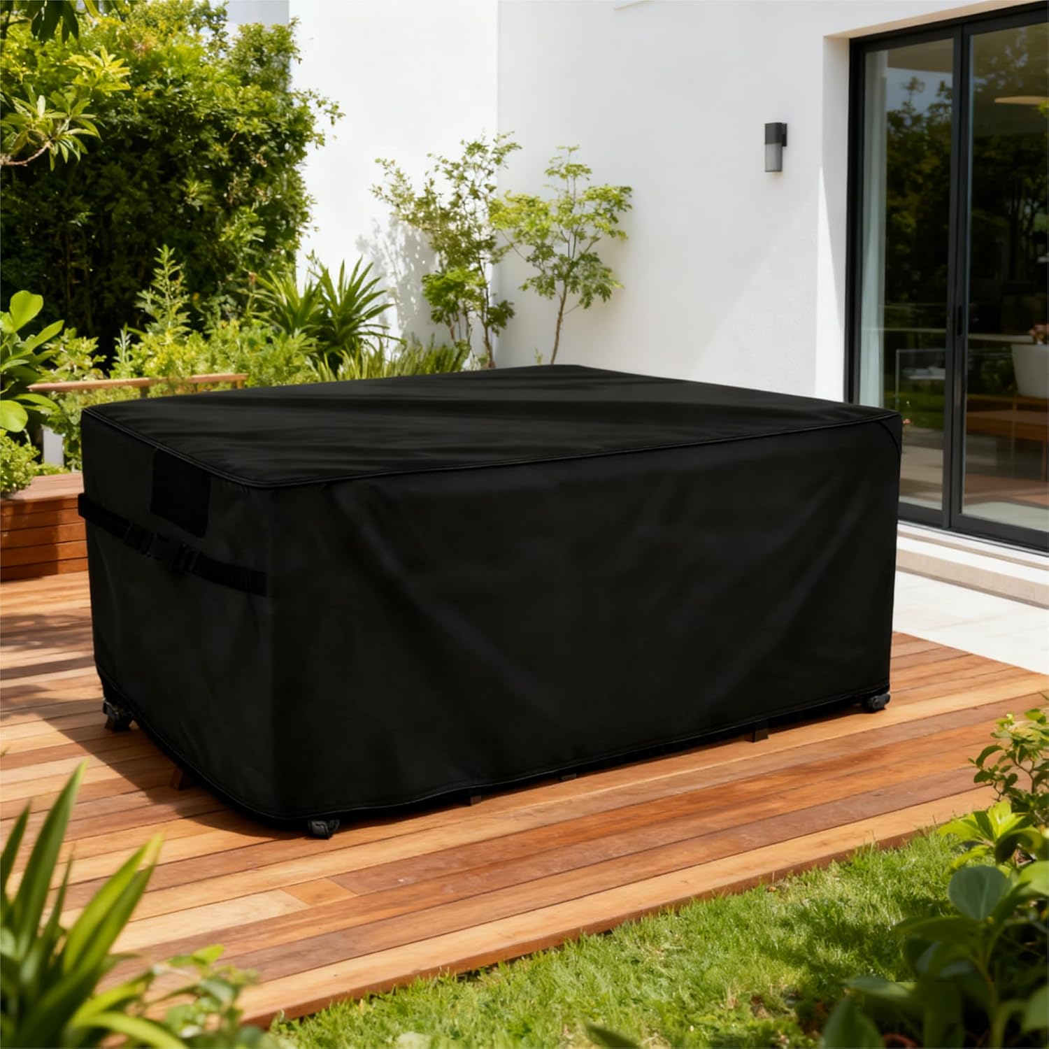 POMER Rectangle Patio Furniture Covers-Heavy Duty Outdoor Furniture Covers Waterproof,600D Outdoor Table Cover for Patio Furniture Sets Outdoor Table and Chairs Sets-76"Lx48"Wx28"H